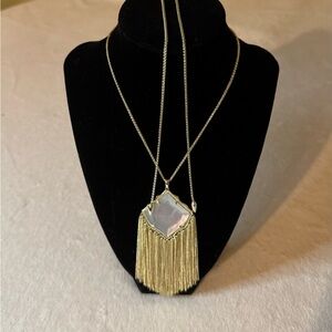 Kendra Scott Gold and White Geometric Necklace